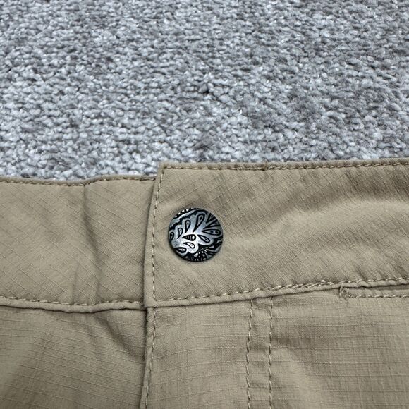 Prana Capri Pants Womens 8 Brown Tan Ankle Zip Straight Leg Outdoor Hiking 32x22 - Picture 3 of 16